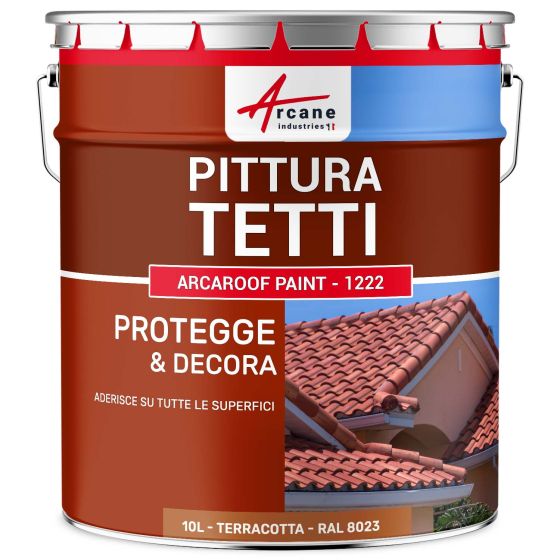Vernice per Tetto e Tegole: ARCAROOF PAINT - 1222 2.5 L Terre cuite - RAL 8023 Vernice per Tetto e Tegole: ARCAROOF PAINT - 1222 2.5 L Terre cuite - RAL 8023