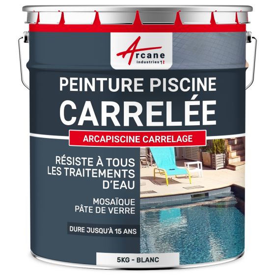Peinture Carrelage Piscine Pour Piscine Carrelée - ARCAPISCINE CARRELAGE-5kg-blanc-Aspect / Couleur