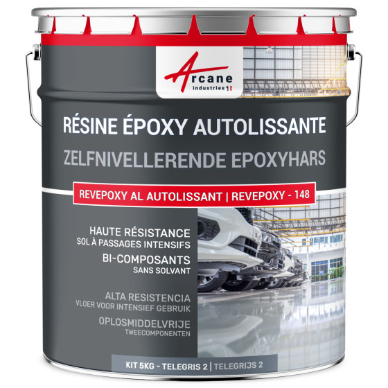 Epoxyhars voor vloeren. zelfnivellerend - REVEPOXY -148 Kleur:Telegrijs 2- RAL 7046 - 5 kg
