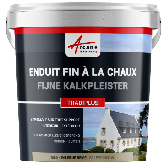 Fijne kalkpleister voor binnen- en buitendecoratie - TRADIPLUS Kleur:Palermo - Beige - 15 kg (tot 14 m²)