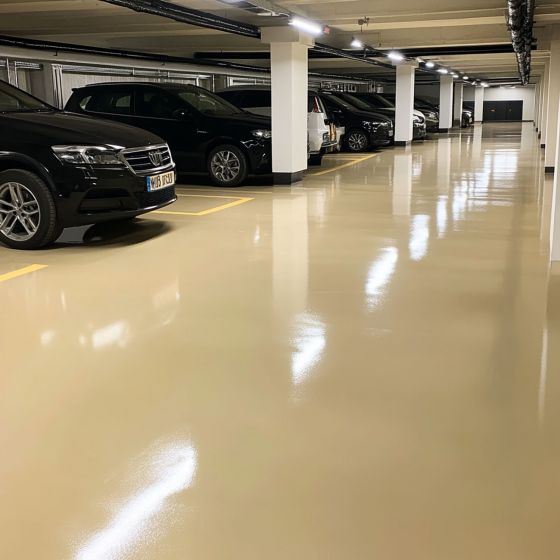 Peinture époxy sol industriel et parking - REVEPOXY TRAFIC INTENSIF Mise en situation - Beige