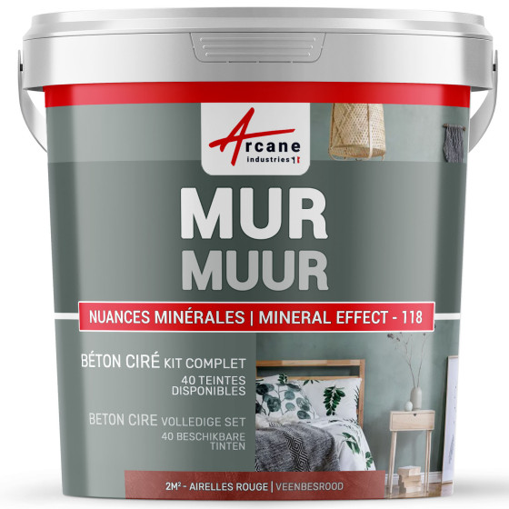 KIT BETON CIRE MUREN Kleur:Veenbesrood - Conditionering:2 m² - Stuurman