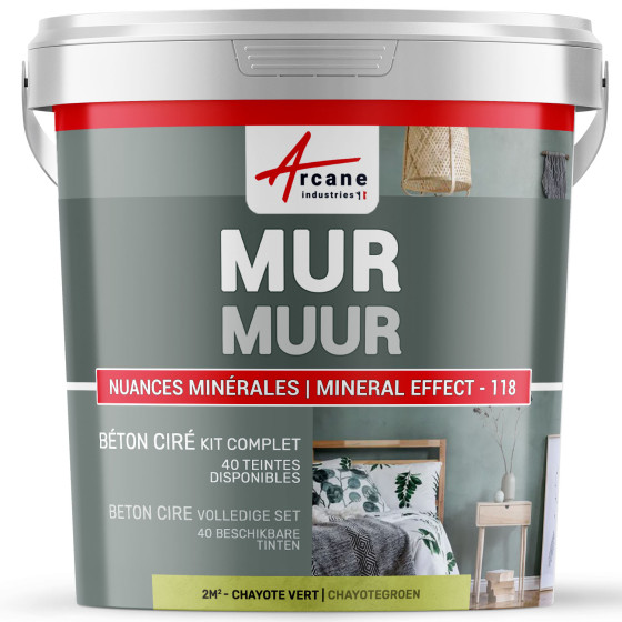 KIT BETON CIRE MUREN Kleur:Chayotegroen - Conditionering:2 m² - Satijn
