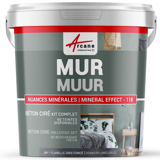 KIT BETON CIRE MUREN Kleur:Donkerflanelgrijs - Conditionering:2 m² - Stuurman