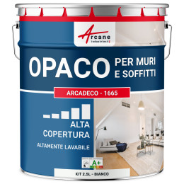 Pittura acrilica opaca: ARCADECO - 1665 2.5 L - Bianco