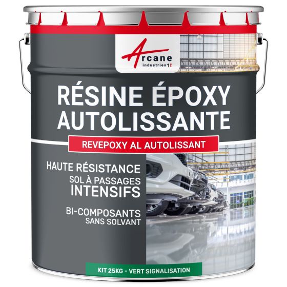 Résine Epoxy Sol, autolissante - REVEPOXY AL AUTOLISSANT 25 kg - Vert signalisation - RAL 6024