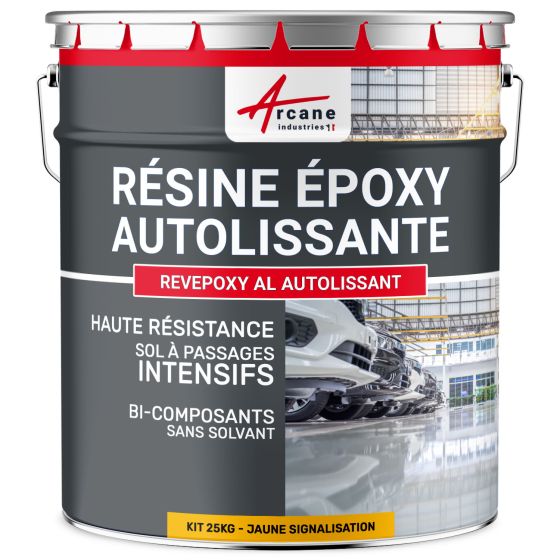 Résine Epoxy Sol, autolissante - REVEPOXY AL AUTOLISSANT 25 kg - Jaune Signalisation - RAL 1023
