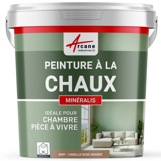 Peinture à la Chaux Intérieure - MINERALIS Canelle Rose Orange - 60 m² (2x5 kg en 1 couche)