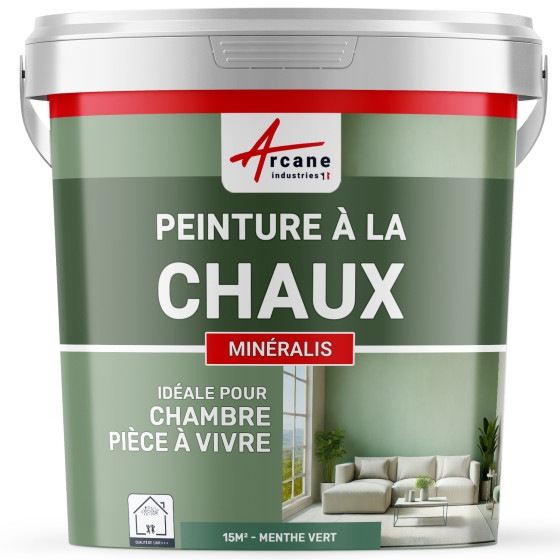 Peinture à la Chaux Intérieure - MINERALIS Menthe Vert - 15 m² (2.5 kg en 1 couche) Peinture à la Chaux Intérieure - MINERALIS Menthe Vert - 15 m² (2.5 kg en 1 couche)