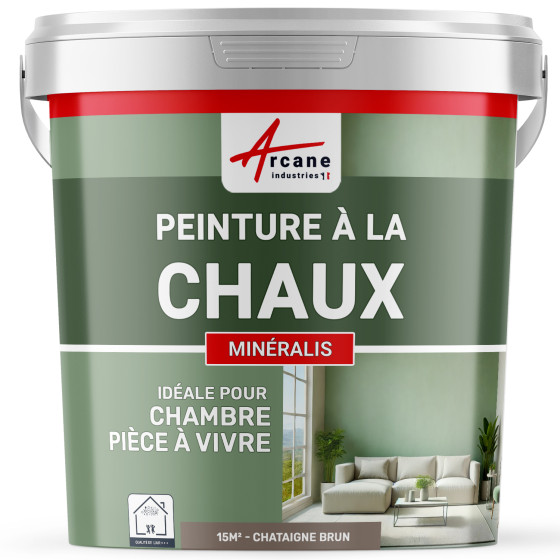 Peinture à la Chaux Intérieure - MINERALIS Châtaigne Brun - 15 m² (2.5 kg en 1 couche)