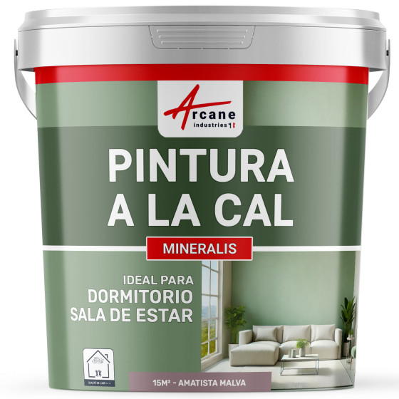 Pintura de Cal para Interior - MINERALIS Amatista Malva - 15 m² (2.5 kg en 1 capa)