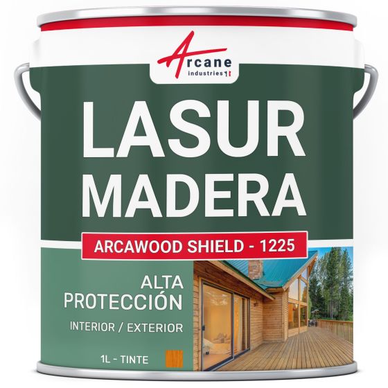 Barniz para madera exterior / interior ARCALASURE HYDRO 1 L - Roble Dorado - Tinte Amarillo