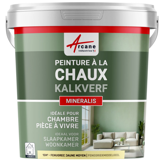 Natuurlijke Kalkverf voor Binnen - MINERALIS Fenegriekmiddelgeel - 15 m² (2.5 kg in 1 laag)