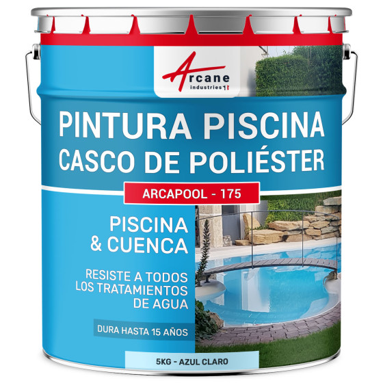 Pintura azul para piscinas de poliéster. hormigón - ARCAPOOL - 175 5 kg (15m² ) - Azul Claro