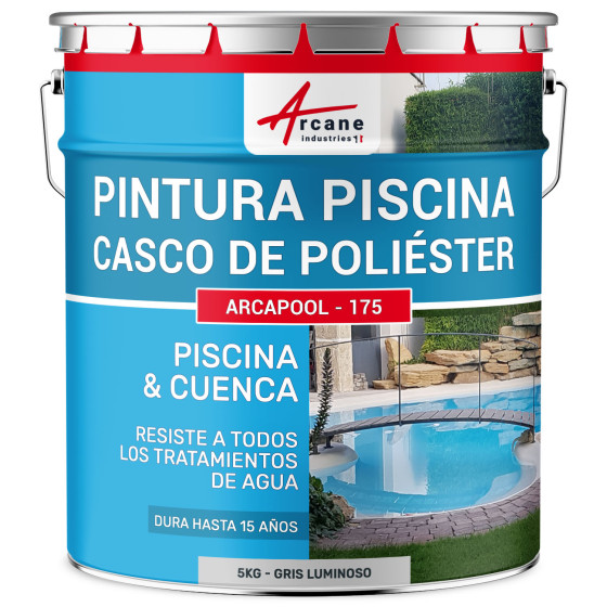 Pintura para piscinas gris para cascos de poliéster. hormigón - ARCAPOOL - 175 5 kg (15m² ) - Gris Claro - RAL 7035