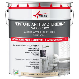 Anti-bacteriële verf. voor muur en plafond: ARCASCREEN 1213 Licht ivoorkleurig- RAL 1015 - 2.5 L