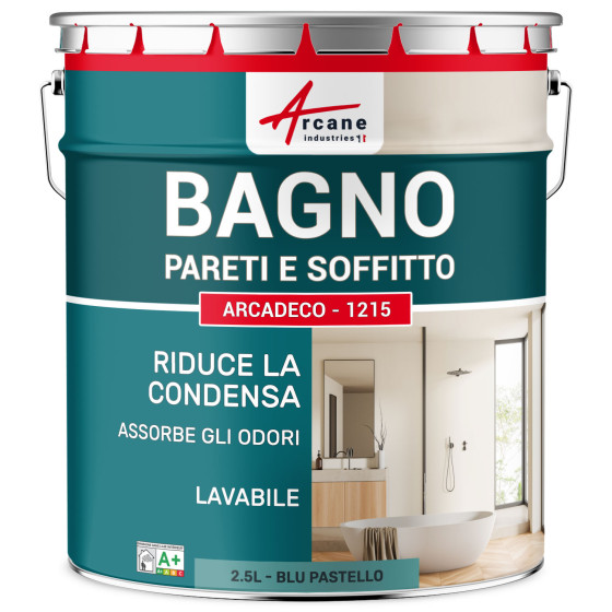 Peinture salle de bain bleu mur et plafond :ARCADÉCO SALLE DE BAIN