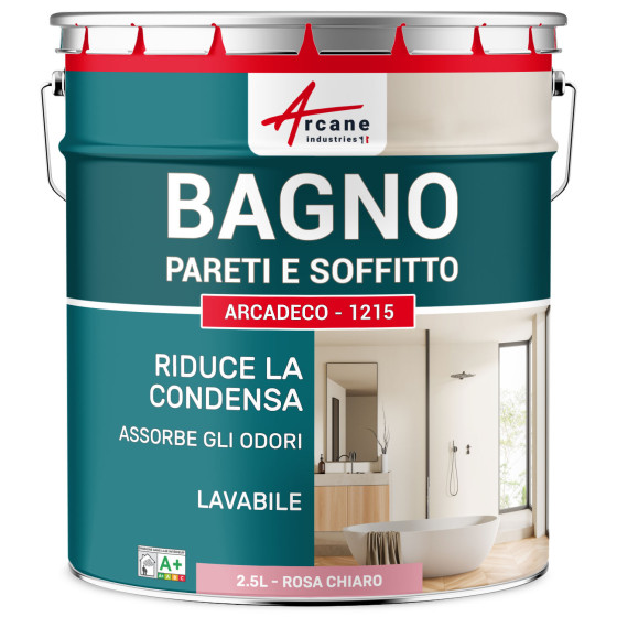 Vernice per bagno rosa per pareti e soffitto: ARCADECO - 1215 2.5 L - Rosa Chiaro - RAL 3015