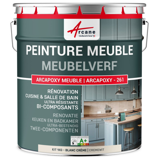Meubelverf voor Keuken. Werkblad en Badkamer - ARCAPOXY -261 Crèmewit - RAL 9001 - 1 kg tot 12 m²