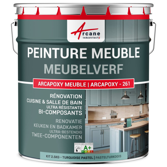 Meubelverf voor Keuken. Werkblad en Badkamer - ARCAPOXY -261 Pastelturkoois - RAL 6034 - 2.5 kg tot 30 m²