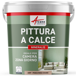 Pittura Rosa a Calce Naturale per Interni - MINERALIS Rosa Pesca Chiaro - 60 m² 2x5 kg in uno strato