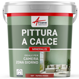 Pittura Rossa alla Calce Naturale per Interni - MINERALIS Rosso Paprika - 15 m² 2.5 kg in 1 strato