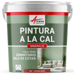 Pintura Roja de Cal Natural para Interiores - MINERALIS Paprika Rojo - 15 m² 2.5 kg en 1 capa