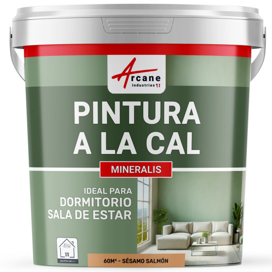 Pintura Naranja a la Cal Natural para Interior - MINERALIS Sésamo Salmón - 60 m² 2x5 kg en una capa