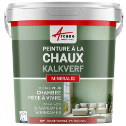 Kalkverf voor Binnen - MINERALIS Paprikarood - 15 m² 2.5 kg in 1 laag