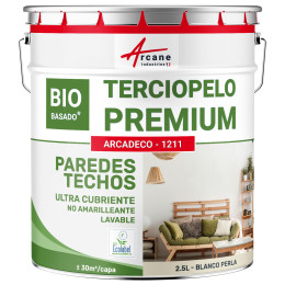Pintura aterciopelada blanca para pared y techo: ARCADÉCO BIOSOURCÉ Blanco Perla - RAL 1013 - 2.5 L + o - 30m² por capa