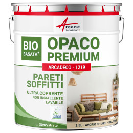 Pittura beige opaca per muri e soffitti: ARCADECO BIOSOURCÉ BEIGE Avorio Chiaro - RAL 1015 - 2.5 L 30m²