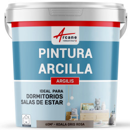 Pintura violeta de arcilla natural para decoración de habitación infantil - ARGILIS Koala Gris Rosa - 60 m² 2x5 kg