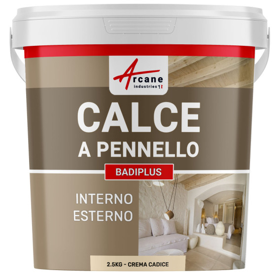 Calce a pennello per Muri Interni e Facciate Esterne - BADIPLUS Cadix Crema - 2.5 kg   12.5 m²