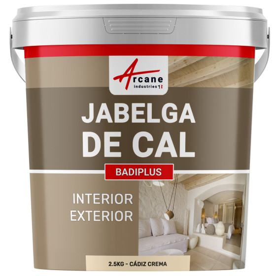 Jabelga de Cal para Paredes Interiores y Fachadas Exteriores - BADIPLUS Cádiz Crema - 2.5 kg  12.5 m²