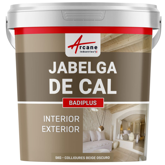 Jabelga de Cal para Paredes Interiores y Fachadas Exteriores - BADIPLUS Collioures Beige Oscuro - 5 kg  25 m²