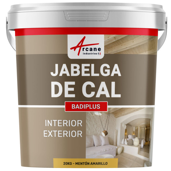 Jabelga de Cal para Paredes Interiores y Fachadas Exteriores - BADIPLUS Mentón Amarillo - 20 kg  100 m²