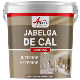 Jabelga de Cal Marrón para Muro Interior y Fachada Exterior - BADIPLUS Aubagne - Marrón Claro - 2.5 kg 12.5 m²