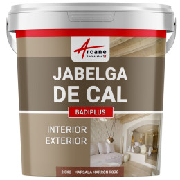 Jabelga de Cal Roja para Muro Interior y Fachada Exterior - BADIPLUS Marsala Marrón Rojo - 2.5 kg 12.5 m²