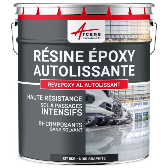 Résine Autolissante Epoxy Sol Carrelage - REVEPOXY AL AUTOLISSANT-Kit5kg-Noir Graphite-ral-9011