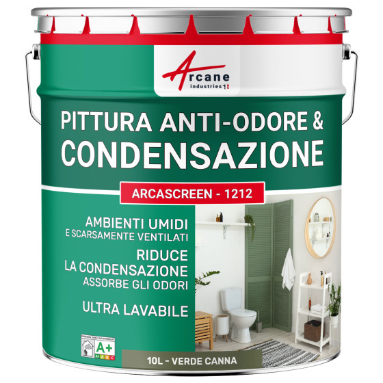 Pittura anticondensa e antimuffa pareti umide ARCASCREEN - 1212 10 L - Verde giunco - RAL 6013