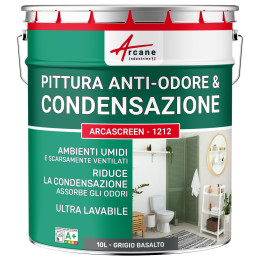 Vernice grigia anti-condensa. anti-odore ambienti umidi ARCASCREEN - 1212 Grigio Basalto - RAL 7012 - 10 L