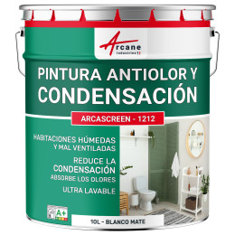 Pintura blanca anti-condensación. anti-olores ambientes húmedos: ARCASCREEN - 1212 Blanco - 10 L
