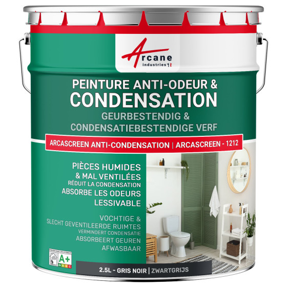 Anti-condensatie. geur- en schimmelverf voor vochtige ruimtes: ARCASCREEN -1212 2.5 L - Zwartgrijs - RAL 7021