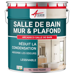 Peinture salle de bain rose mur et plafond :ARCADÉCO SALLE DE BAIN 10 L - Rose poudré - RAL 010 70 15