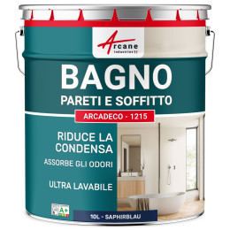 Pittura per bagno blu per pareti e soffitto: ARCADECO - 1215 10 L - Blu zaffiro - RAL 5003