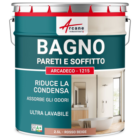 Peinture salle de bain rouge mur et plafond :ARCADÉCO SALLE DE BAIN