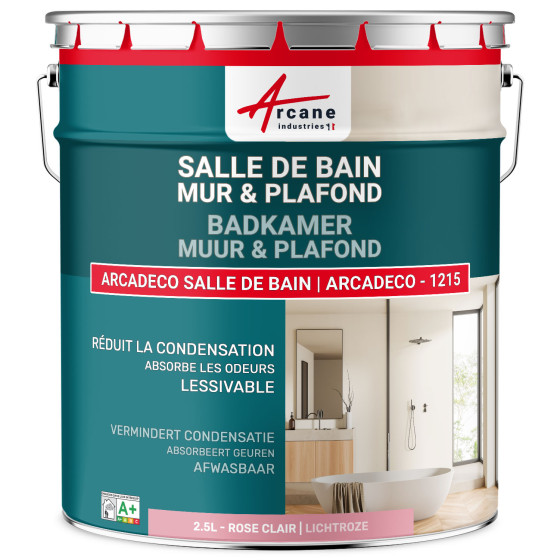 Badkamerverf. voor muren en plafonds: ARCADECO -1215 2.5 L - Lichtroze - RAL 3015