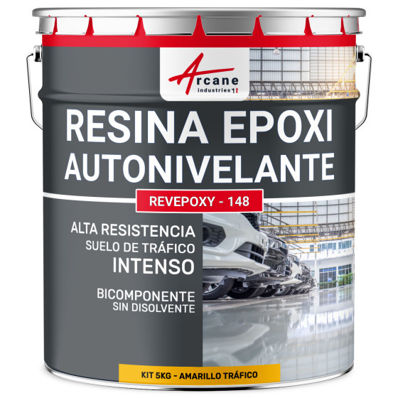 Resina epoxi para suelos. autonivelante - REVEPOXY - 148 5 kg - Amarillo Tráfico - RAL 1023 Resina epoxi para suelos. autonivelante - REVEPOXY - 148 5 kg - Amarillo Tráfico - RAL 1023