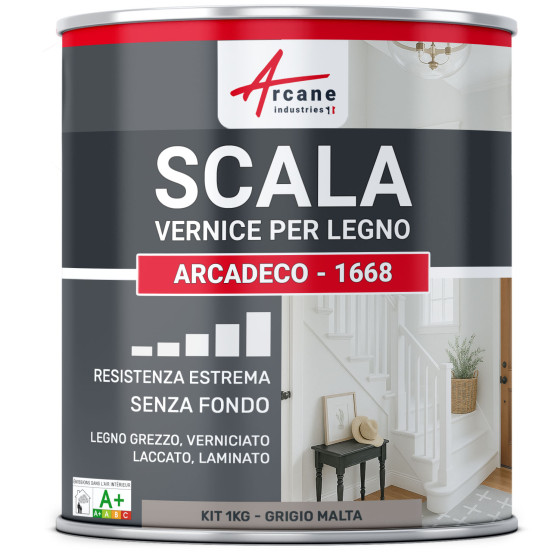 Pittura per scala interna : ARCADÉCO - 1668 1 kg - Grigio Malta - RAL 060 60 05