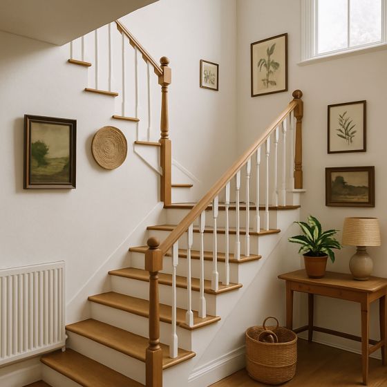 Peinture Escalier Bois : ARCADÉCO ESCALIER BOIS - Mise en situation - Blanc